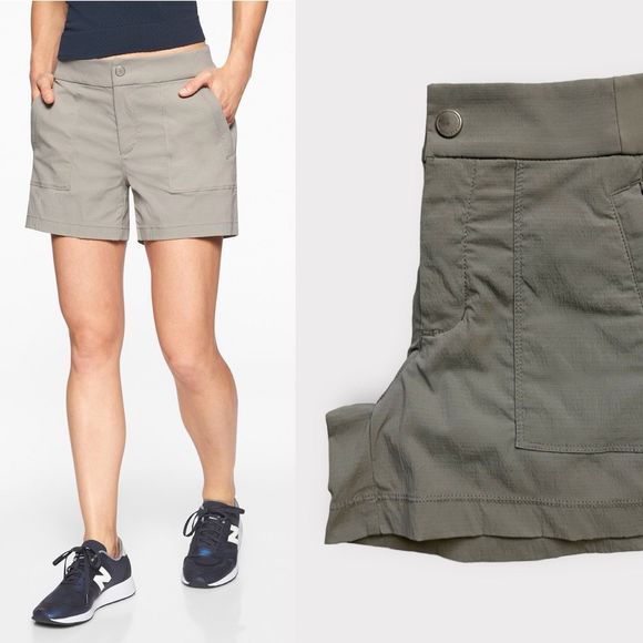 Athleta Trekkie Shorts 4” 0 Grey Womens Outdoor Trail Hiking Athletic Techwear - Picture 1 of 11